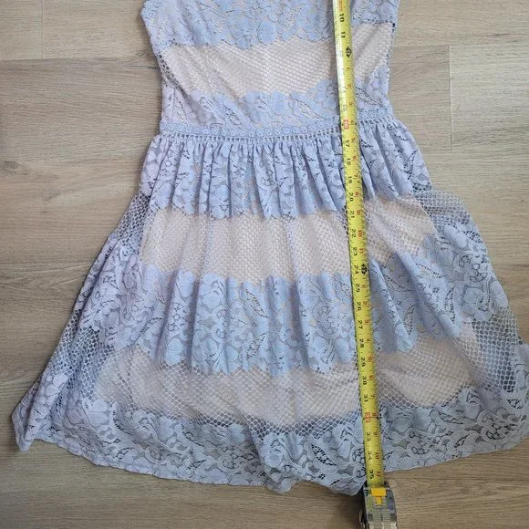 Altar'd State Dress Cream and Blue Lace and Tulle Small - Picture 3 of 7